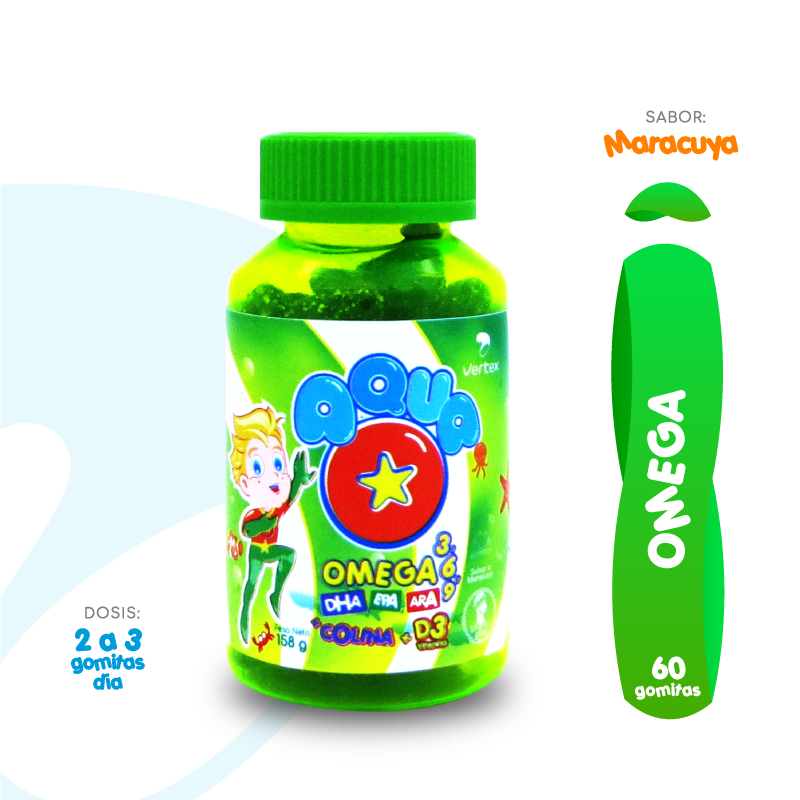 Gomitas de omega 3 para niños con DHA EPA ARA y vitamina D3 sabor maracuyá